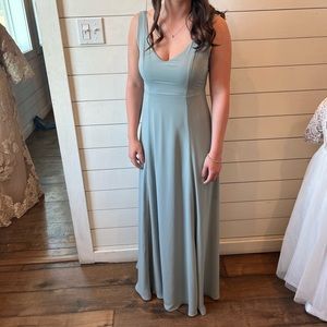 Show me your mumu Jenn bridesmaids dress in Silver Sage Crisp